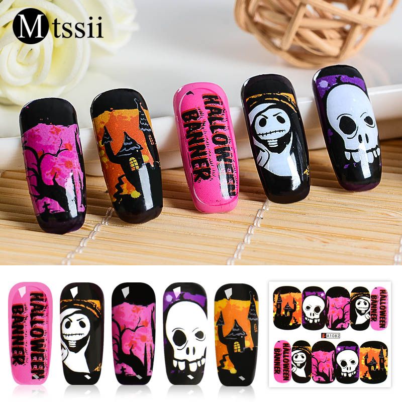 Mtssii Diy Halloween Ghost Pumpkin Castle Skull Nail Art Water Mtssii Diy Halloween Ghost Pumpkin Castle Skull Nail Art Water