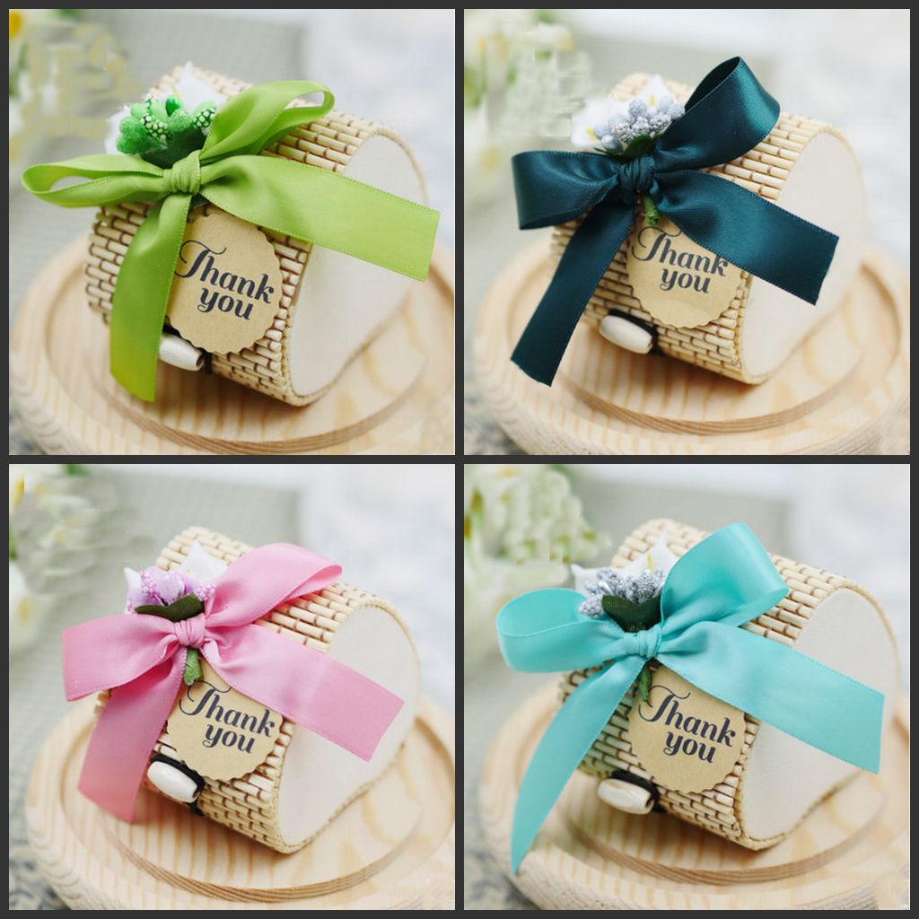 european style bomboniere bamboo wedding favors boxes gifts candy