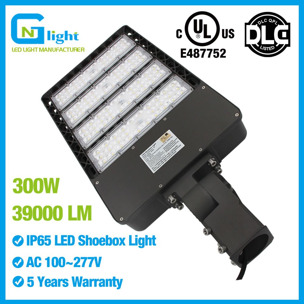 300W LED Shoebox Pole Street Light Replace 1500W Parking Lot Light Slip Fitter