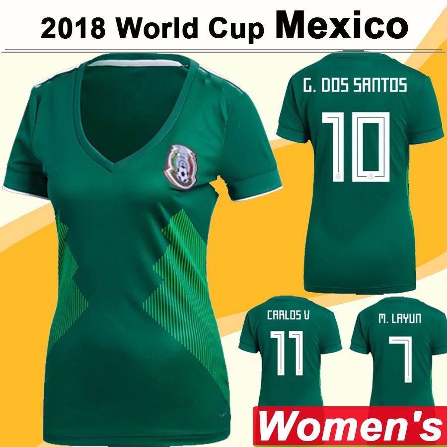 2018 Mexico Women Soccer Jersey G.DOS SANTOS Russia World Cup Home