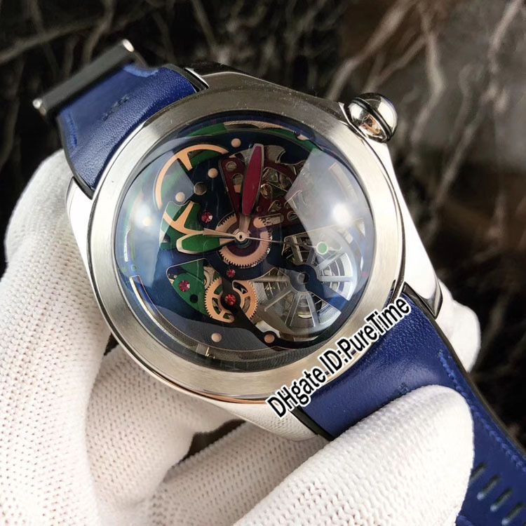 Acquista Nuova Cassa In Acciaio Bubble Quadrante Color Scheletrato Orologio  Automatico Uomo Cinturino In Caucciù Blu 6 Stili Retro In Vetro Orologi  CRM25a1 A 105,08 € Dal Puretime | DHgate Italy
