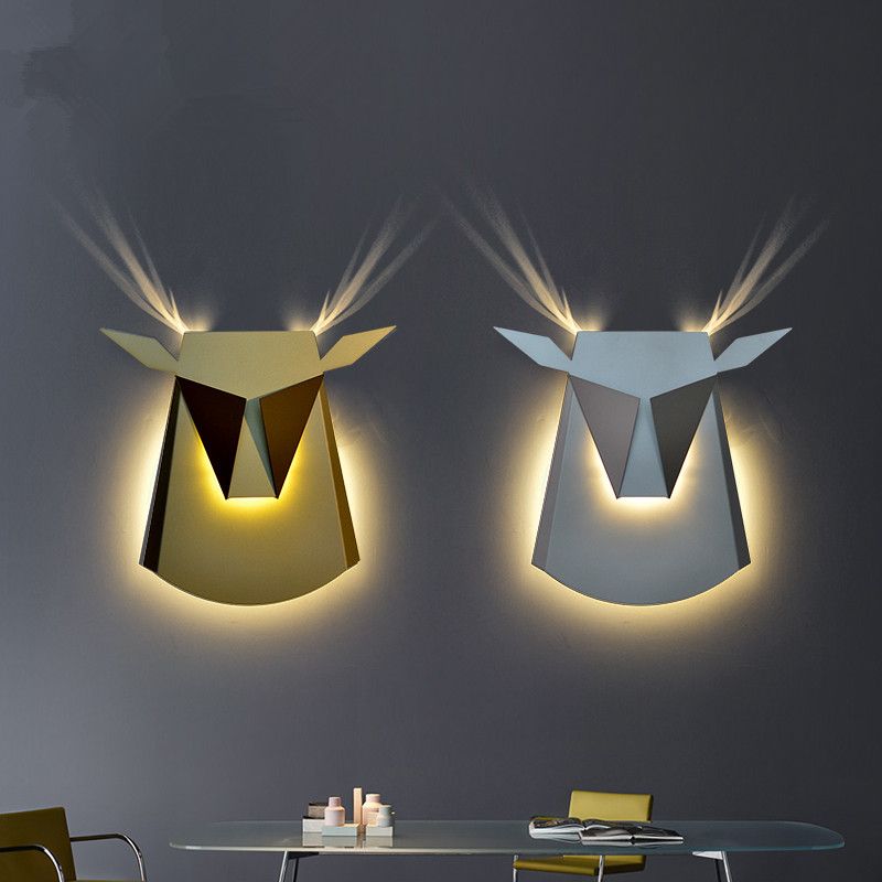 2018 Modern Wall Lamps Deer Head Led Sconce Study Bedroom Aisle 2018 Modern Wall Lamps Deer Head Led Sconce Study Bedroom Aisle Cafe Light Fixtures Abajur Indoor Lighting Luminaria From Alice Wu10