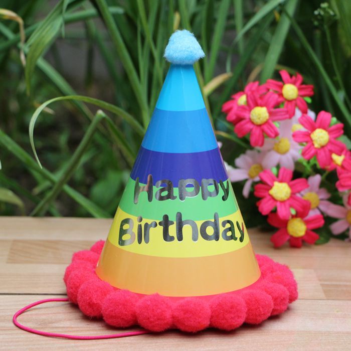 Wholesale Children Birthday Party Hot Golden Ball Birthday Hat Red