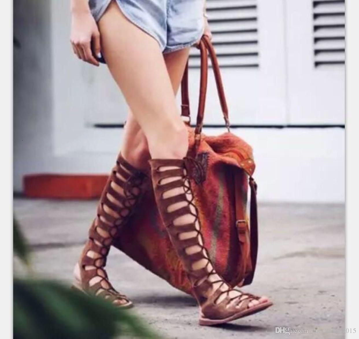 womens knee high gladiator sandals