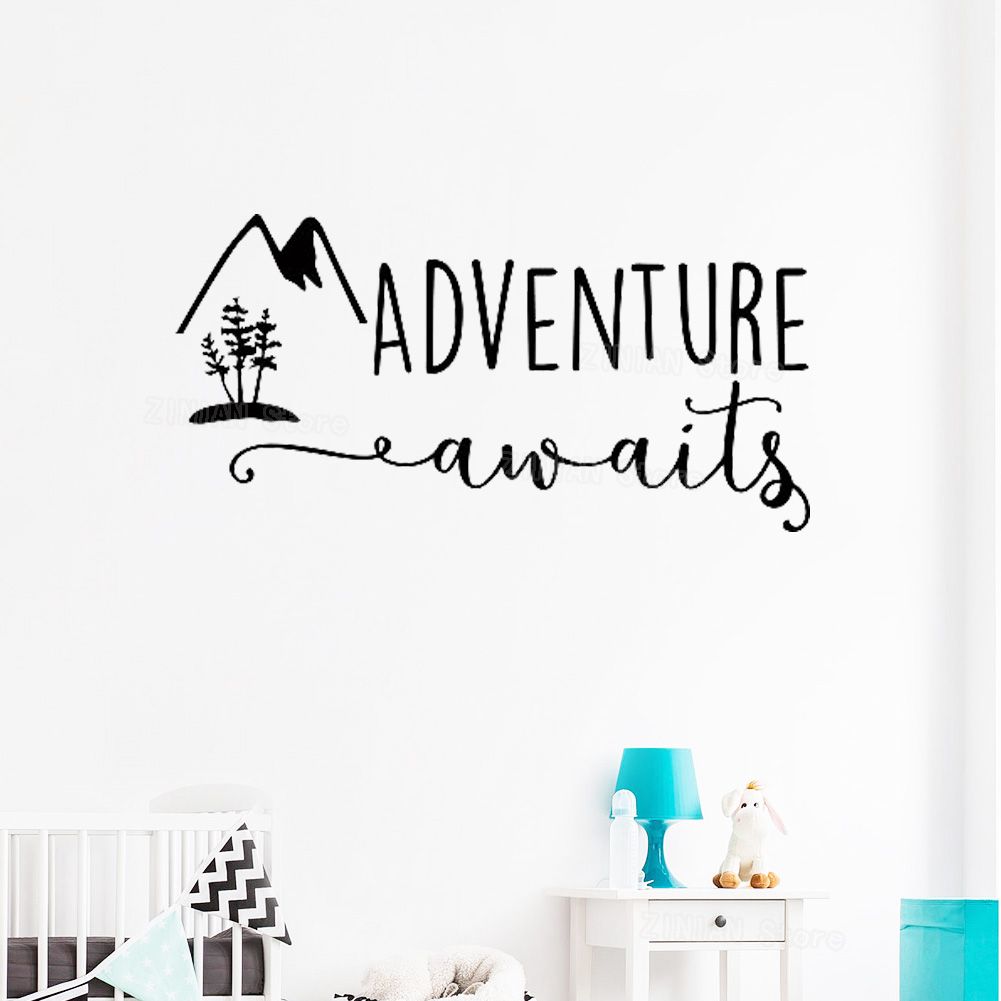 Pépinière Thème Aventure Murale Vinyle Montagne Citation Bébé Chambre D Muraux Awaits Voyage Stickers Autocollant Décoration iOkXPZTwul