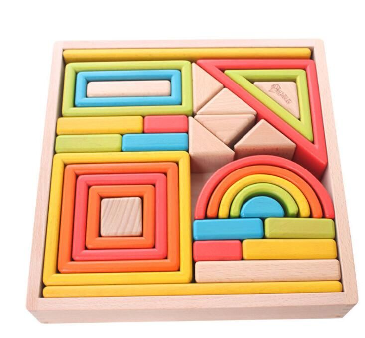 2019 Large Particles Rainbow Wooden Building Blocks Set Stacking 2019 Large Particles Rainbow Wooden Building Blocks Set Stacking Educational Shape And Color Learning Toys From Toysworld2018 42 22 Dhgate Com