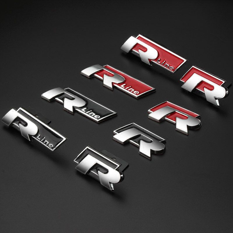 Acheter Voiture Métal R Logo Rline Logo Autocollant Emblème Pour VW Touran, Tiguan, LAVIDA, Golf