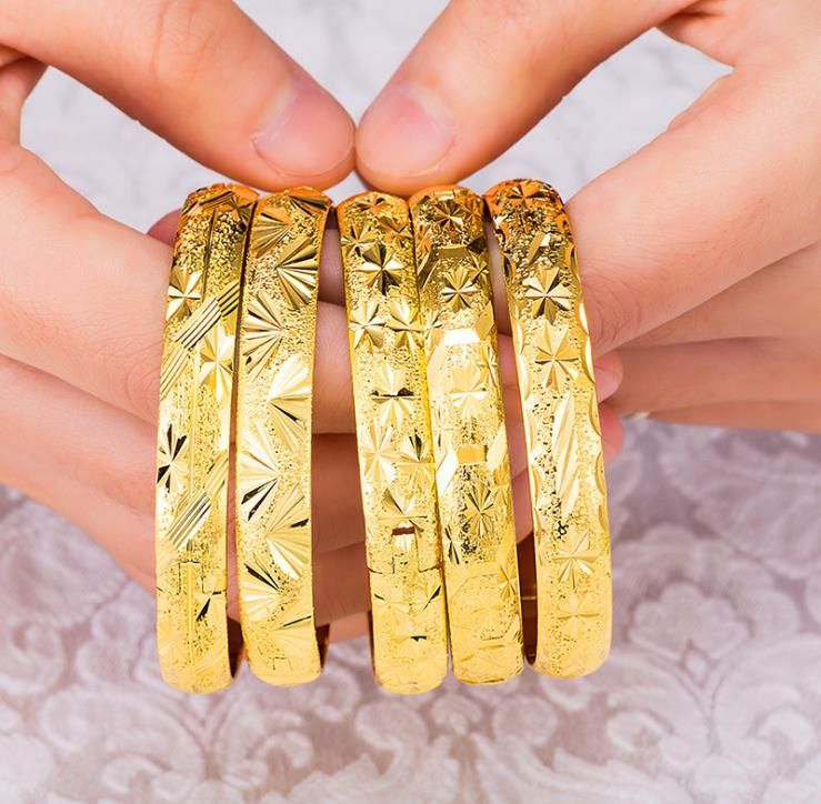 10mm Han Edition 18K BRASS PLATE Real GOLD Card Buckle Bracelet Female