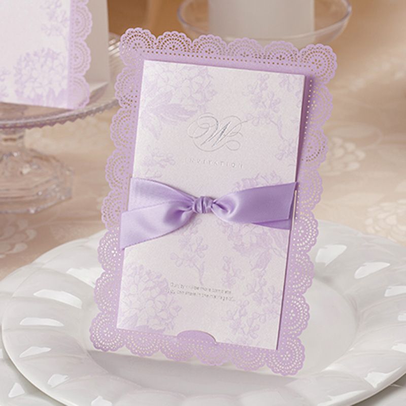 Simple Wedding Invitations Lavender Laser Cut Wedding Invitations