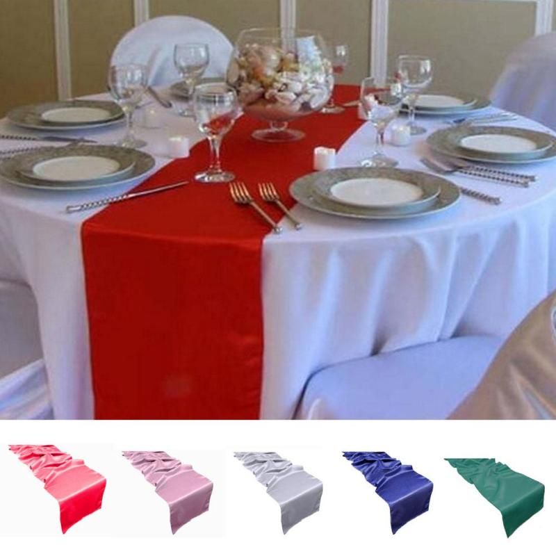 30x275cm Long Table Runner Royal Blue Red Pink Green Blue Silver