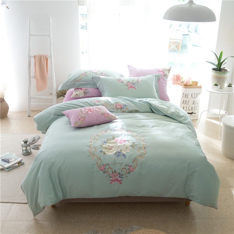 60s egyptian cotton embroidered duvet cover set noble modern bedding set king queen size blue green white bed sheet pilow sale bedding modern duvet cover - Modern Bedding Sets 60s egyptian cotton embroidered duvet cover set noble modern bedding set king queen size blue green white bed sheet pilow sale bedding modern duvet cover - Modern Bedding Sets