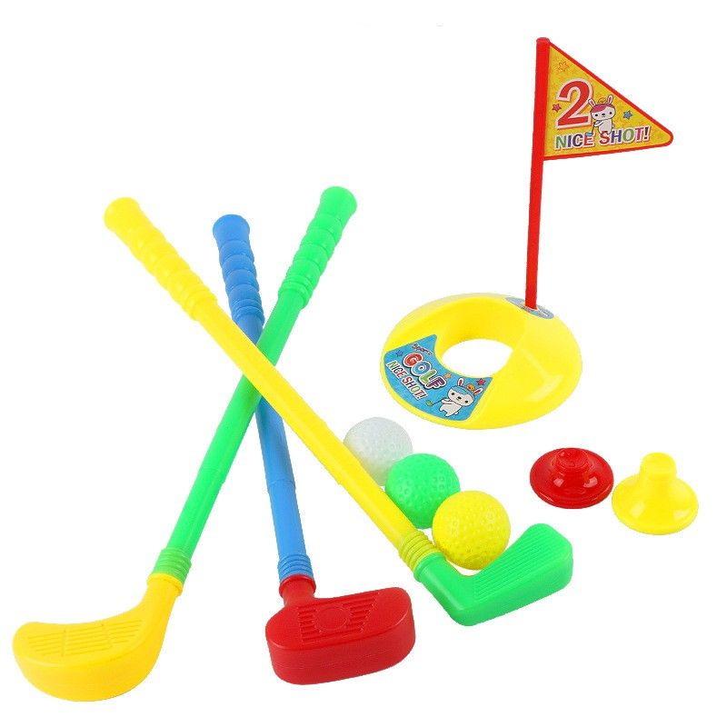 Kids Toy Set Putter Plastic Balls Golf Cue Fun Outdoor Intelligence