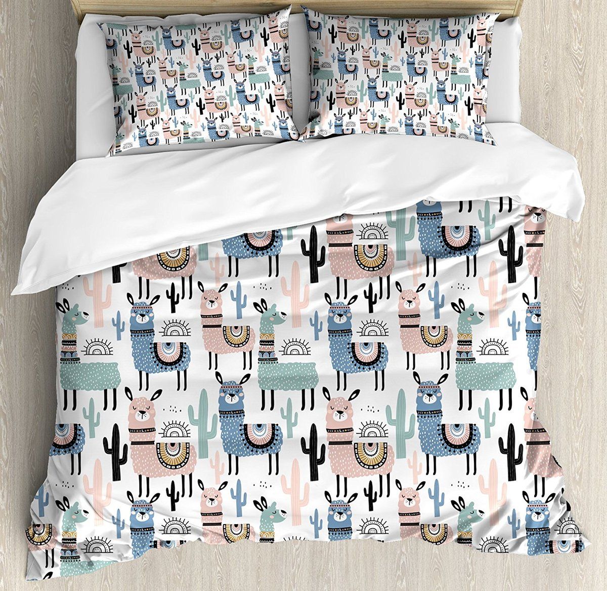 Llama Duvet Cover Set Children Cartoon Style Hand Drawn South Llama Duvet Cover Set Children Cartoon Style Hand Drawn South American Animals Alpacas And Llamas Design Bedding Queen Comforter From