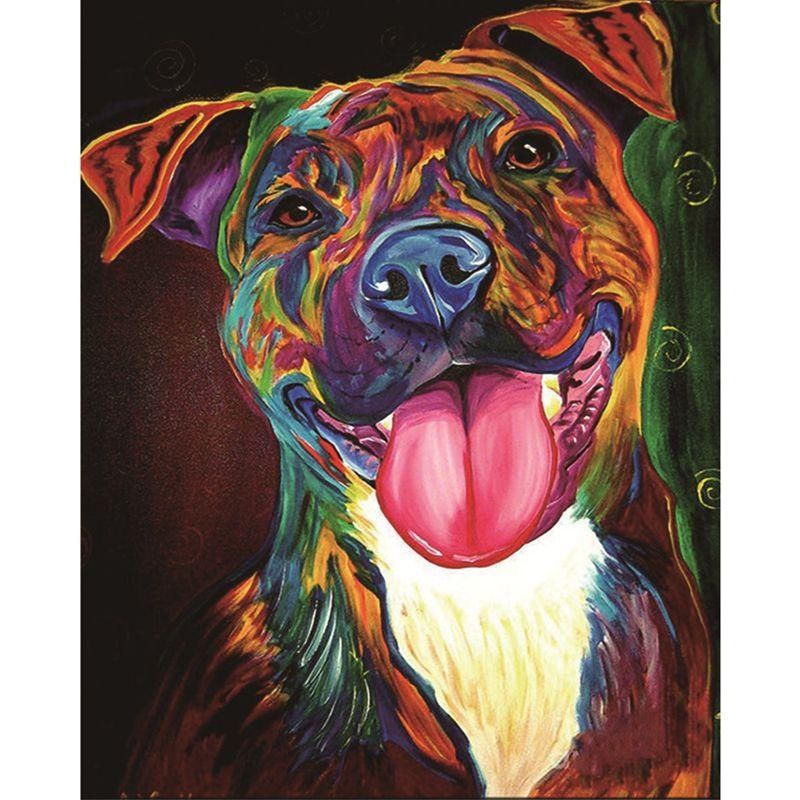 Ful Dog 5d Diy Full Diamond Painting Mosaic Embroidery Colorful Dog 5d Diy Full Diamond Painting Mosaic Embroidery Animal Cross Stitch Craft Gift Wall Decoration Home Decoratio