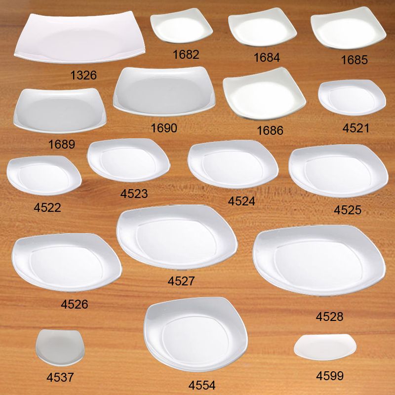 2020 Melamine Dinnerware Dinner Plate Square Warped Angle Dish Western