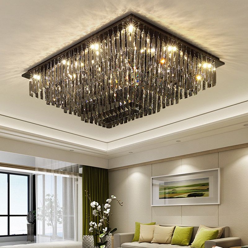 Luxury Rectangle Chandeliers Crystal Lamp Kitchen Luxury Rectangle Chandeliers Crystal Lamp Kitchen Lighting Fixtures Square Res Living Room Hotel Lights Led Michigan Chandelier Small