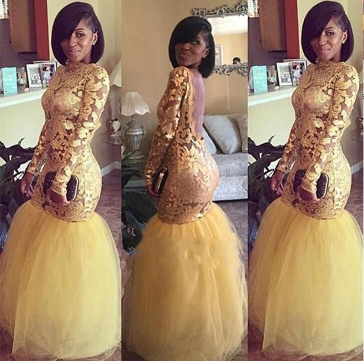 mermaid tulle prom dress