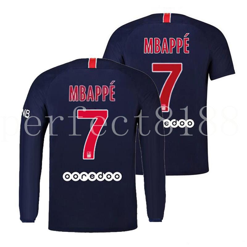 2019 New No.7 MBAPPE Soccer Jersey Long Sleeve 2018 2019 PSG NEYMAR JR