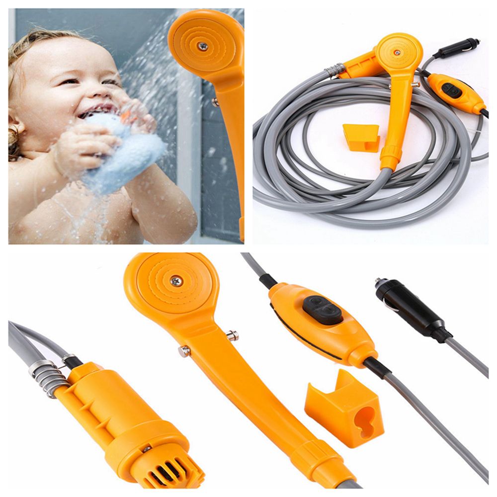 12V Portable Pressure Washer Shower Set Indoor Outdoor Use Automobile