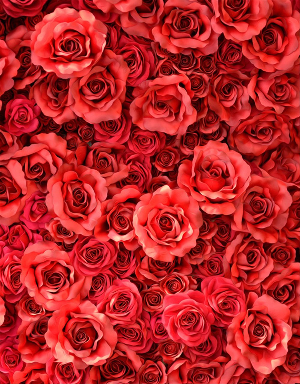2019 Digital Printed Red Roses 3D Photography Backdrop ...