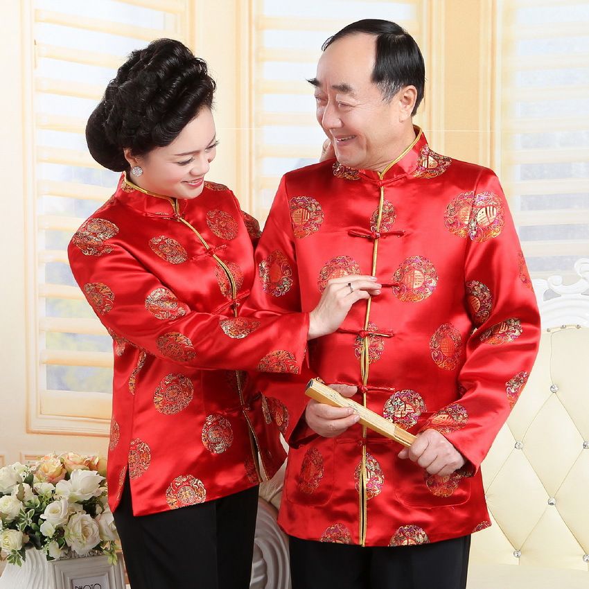 Tang Suit Traditional Chinese Clothing for Men Women Long Sleeve Blouse