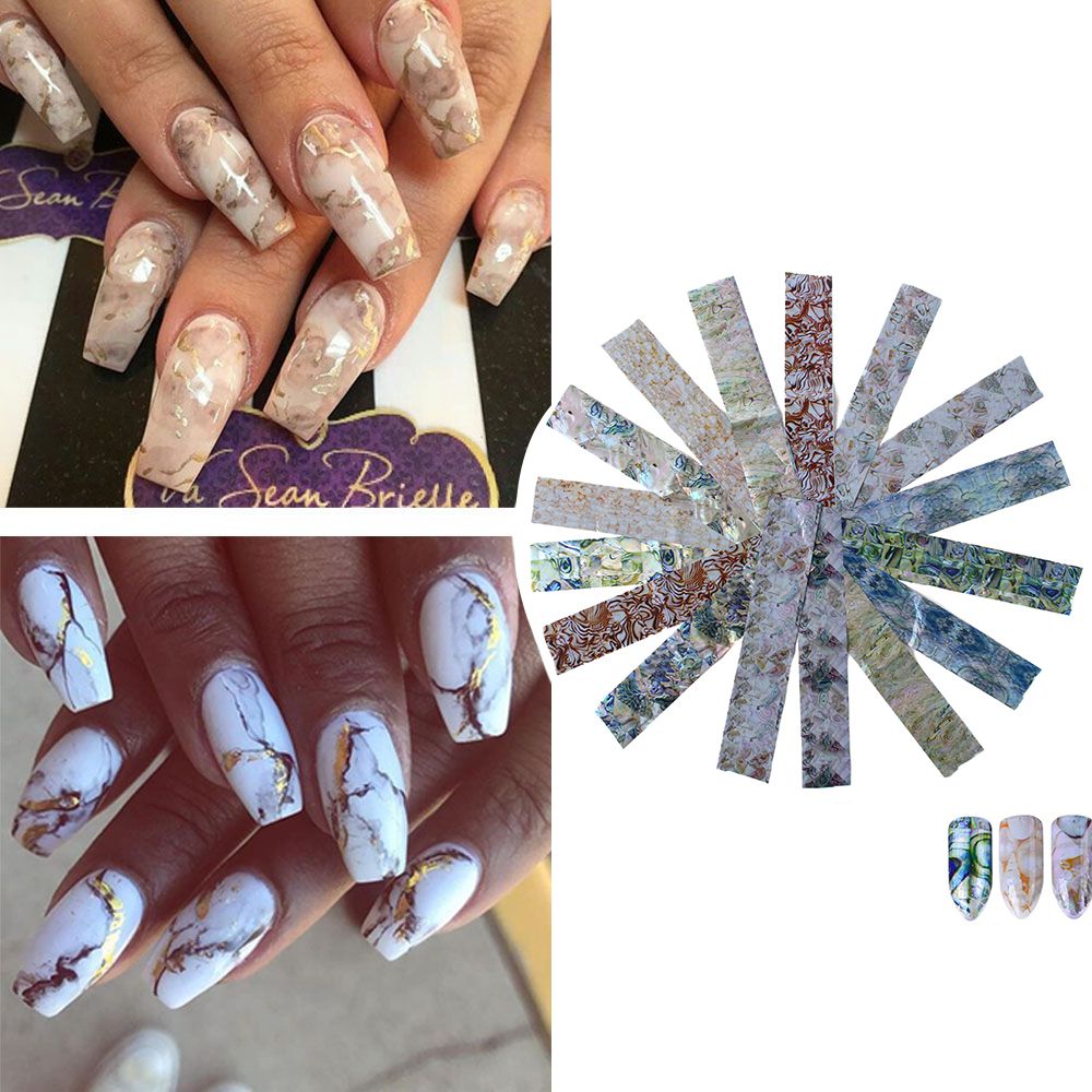New Designs Gradient Marble Nail Art Sticker Fashion Full Cover