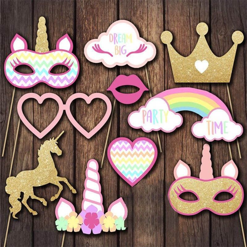 new rainbow unicorn party photo prop tool birthday party wedding decoration cosplay accessories xmas gifts hh7 475 tool birthday party