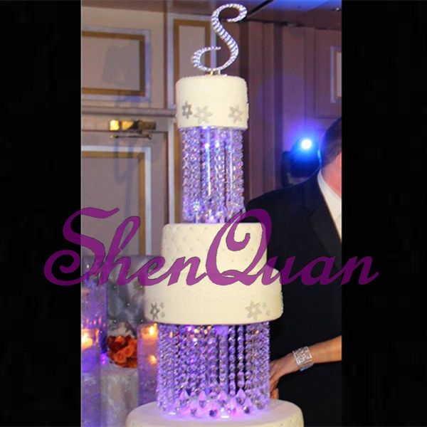 2019 2tier Crystal Chandelier Cake Stand Round Or Square 8 10 2tier Crystal Chandelier Cake Stand Round Or Square 8 10 Adorned With Sparkling Acrylic Crystals And Tear Drop Pendants Whole