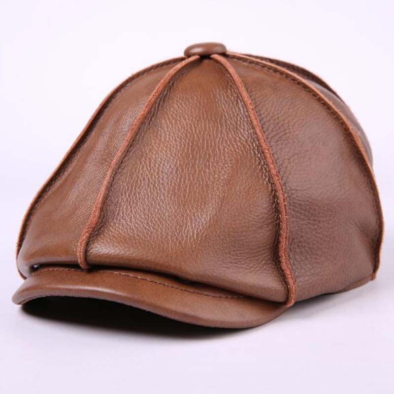 leather cabbie hat