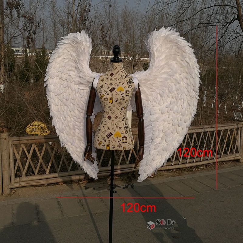 Haute qualité cosplay bar ailes ange blanc d'un adulte de mariage costume de tournage de la photographie Décorations props main pur EMS Livraison gratuite