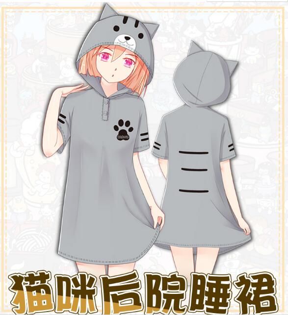 2019 Anime Neko Atsume Hoodies Manzokusan Fleece Coat Cat Backyard