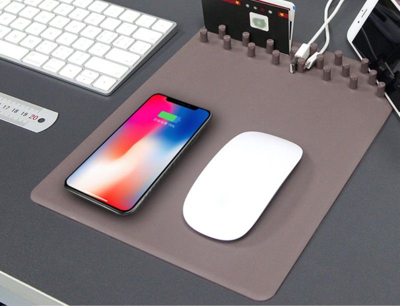 Multi Function Wireless Qi Charger Mouse Pad Mat For Iphone X 7 8 Multi Function Wireless Qi Charger Mouse Pad Mat For Iphone X 7 8 Universal Mobile Phone Samsung Android Smart Devices Desk Organizer Cell