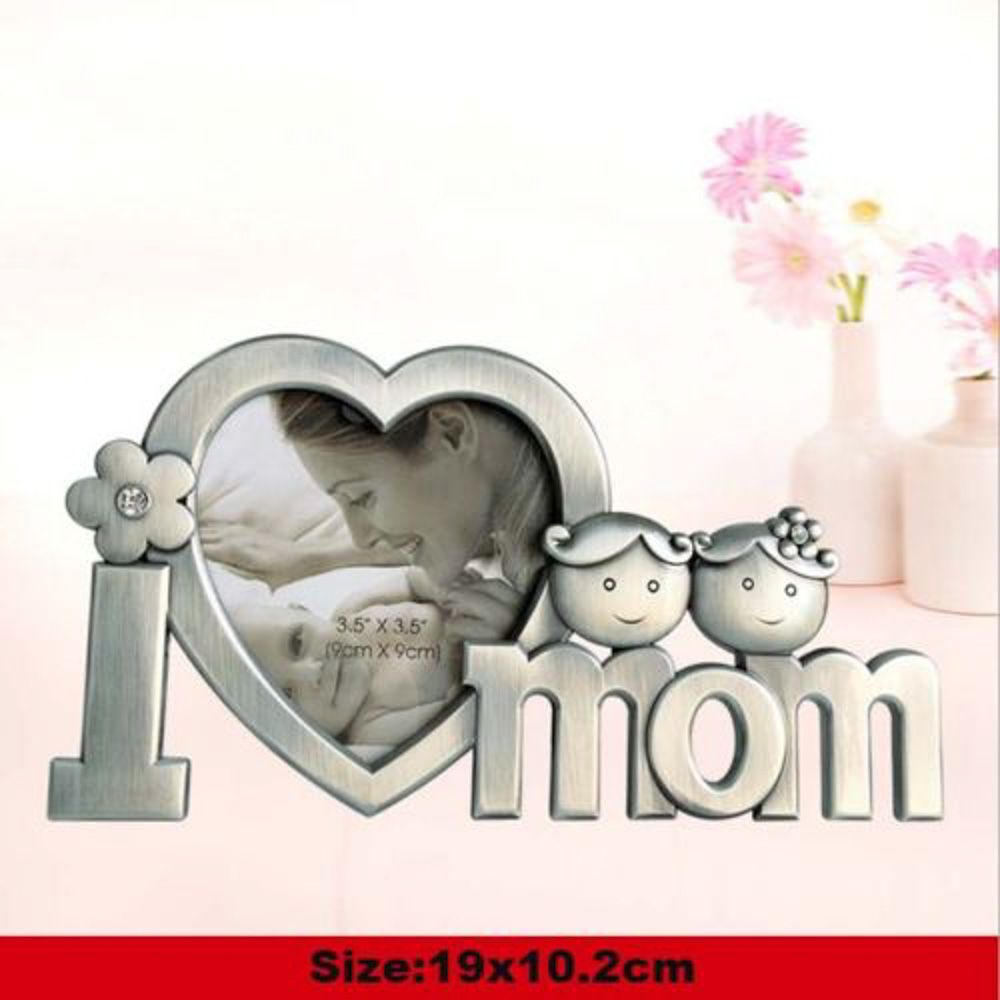 Photo Frame Gift Heart Shaped I Love Mom Metal Anniversary Mother Day Classic Gifts