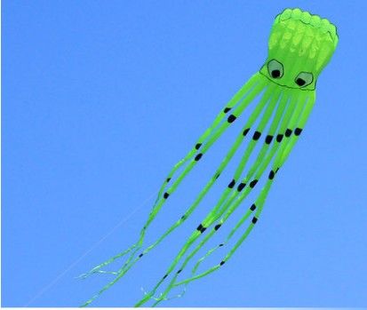 8m single Line Stunt Green Parafoil Octopus POWER Sport Kite A+ !