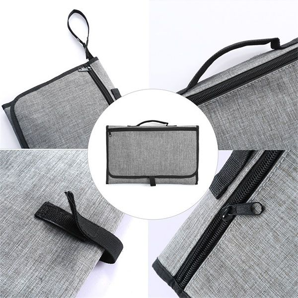 2019 Portable Baby Diaper Changing Pad Clutch Travel Changer Station Portable Baby Diaper Changing Pad Clutch Travel Changer Station Kit Gray Color Bag Waterproof Foldable Mat