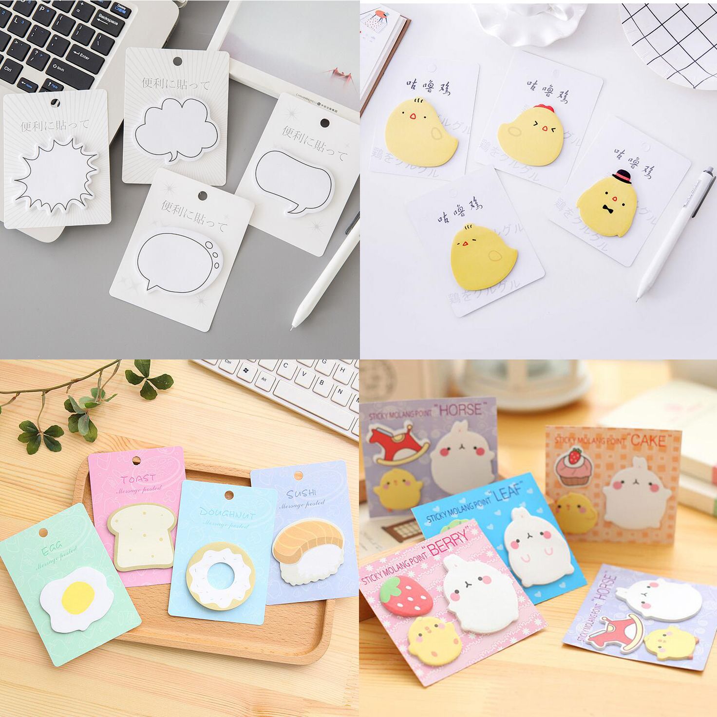 2019 Cute Sticky Notes Memo Pads Creative Cartoons Self Adhesive Paper Notepads Labels Bookmark School Supplies Stationery From
