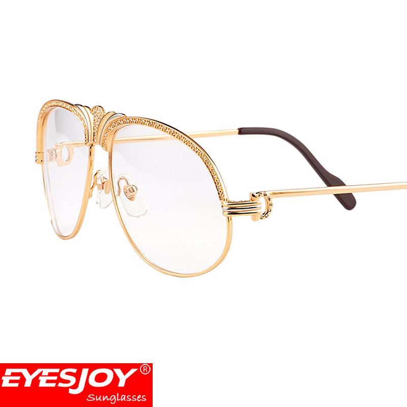 Luxury Metal Frames Reading Glasses Diamonds Gold Glasses Myopia