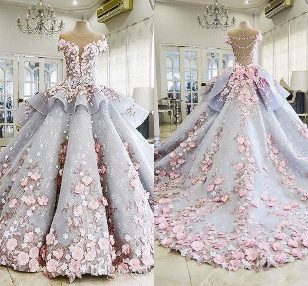 3d floral evening gown