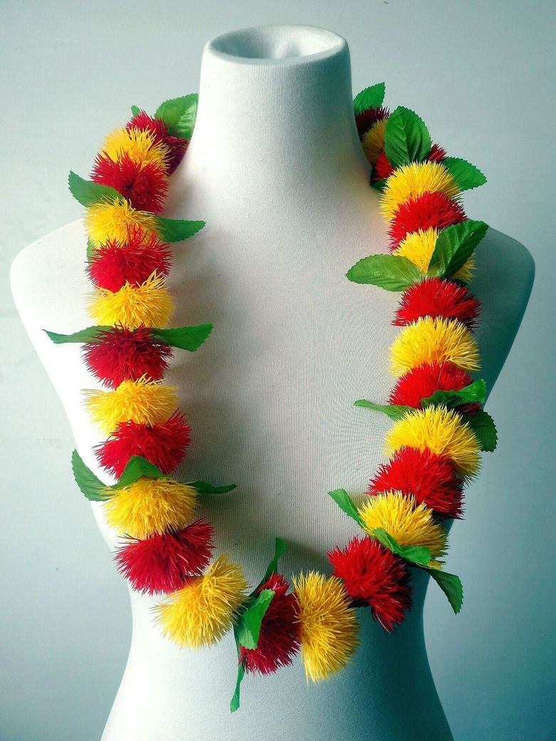 2019 New ! KL36341A / 90CM Plastic Lehua Necklace Lei Hawaii Hula Dancer ,Party Summer Beach