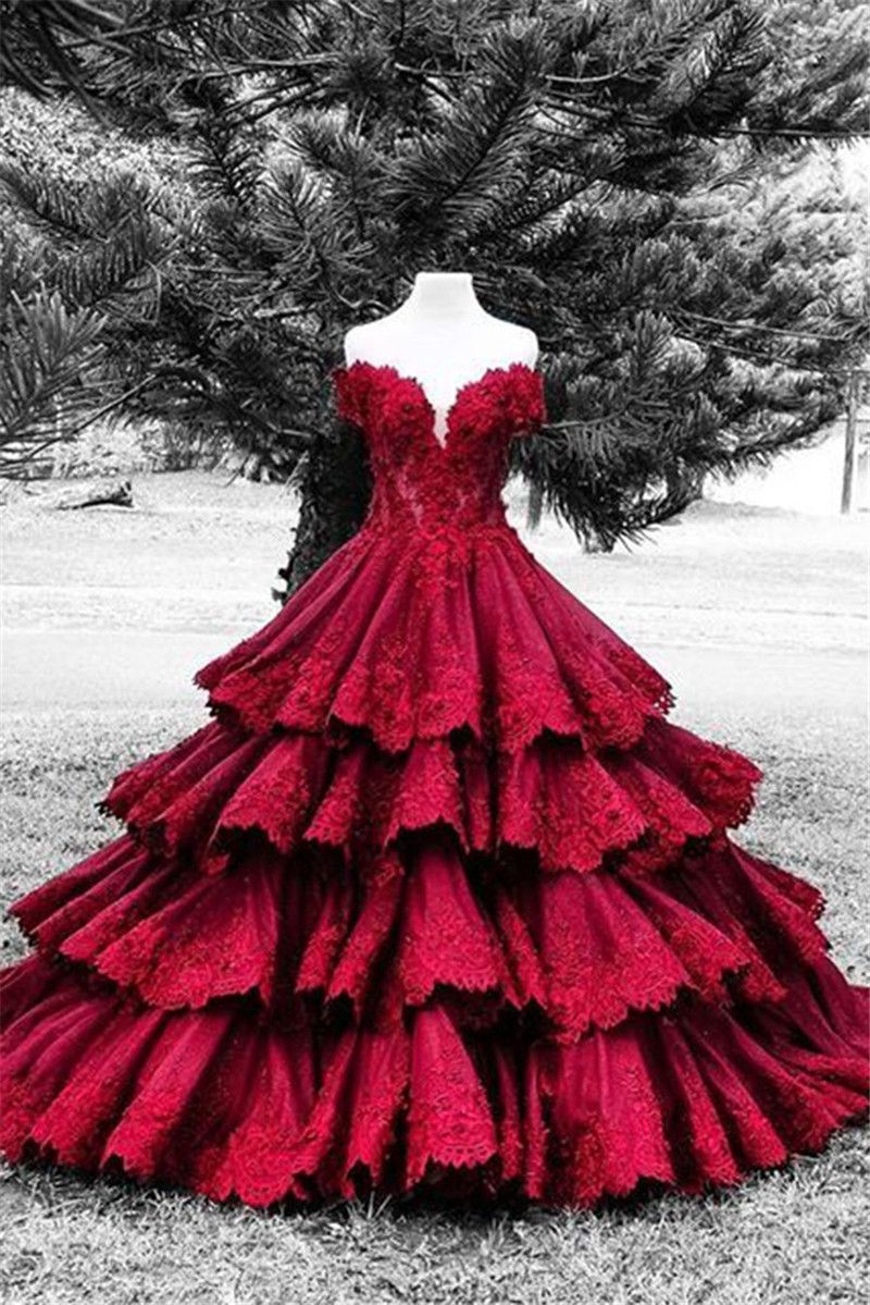 layered red dress