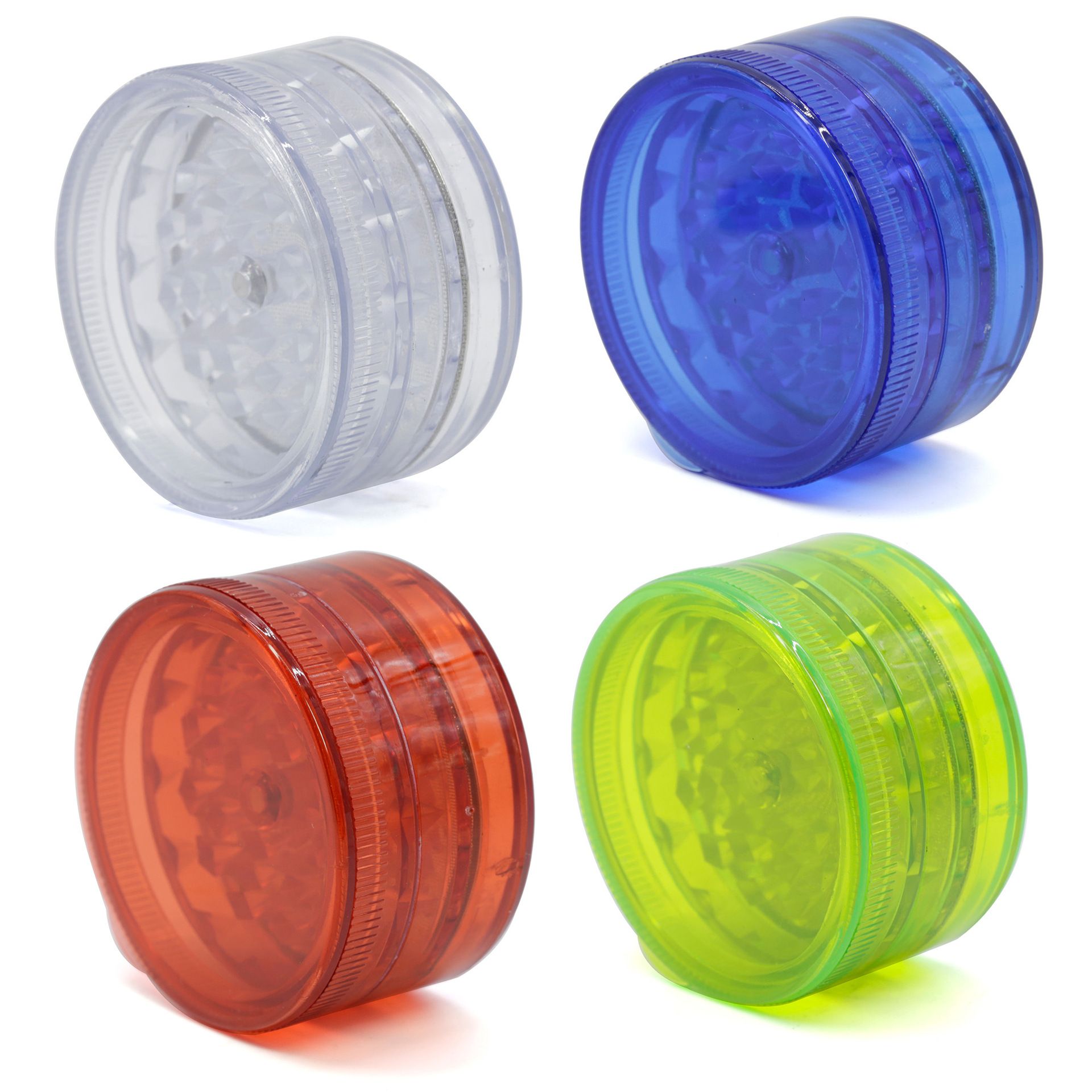 2020 Plastic Herb Grinder 60mm Diameter 4layers Acrylic Tobacco