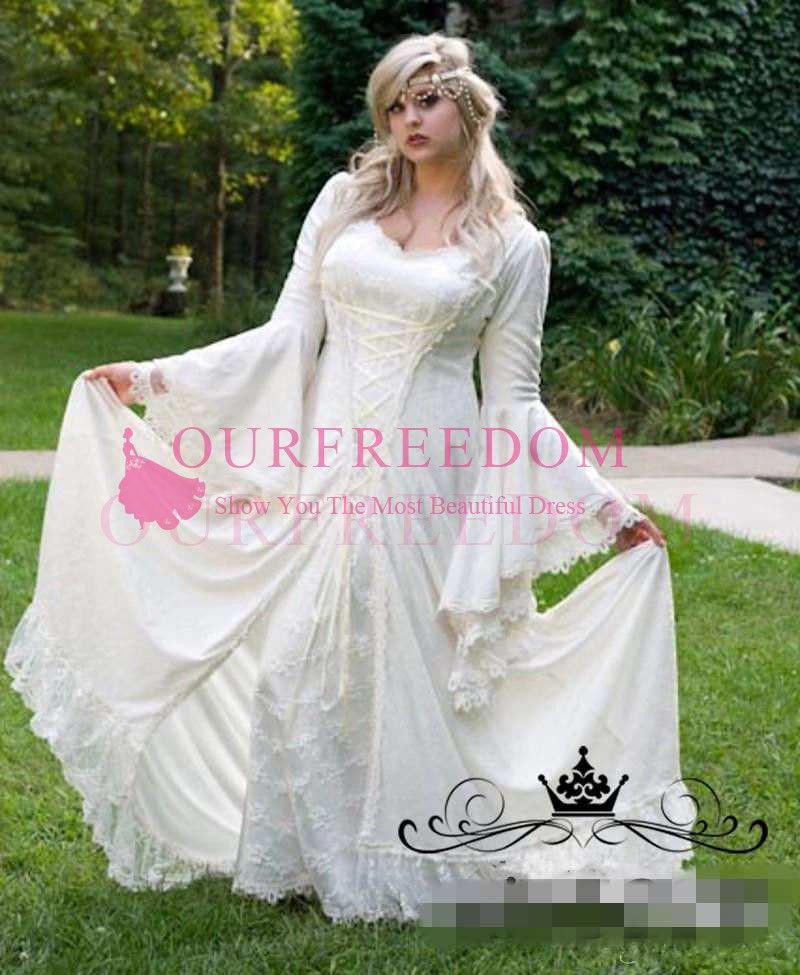 Medieval Wedding Dresses with Sleeves