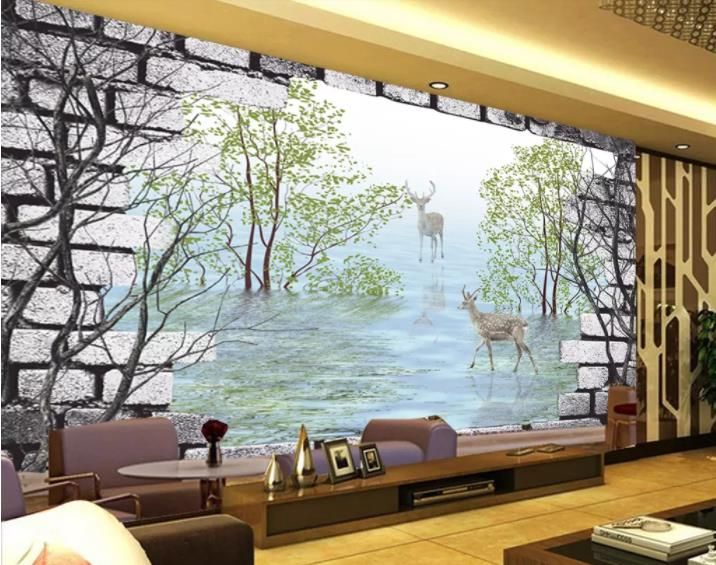 Photo Wall Mural Custom Wallpaper Murals Woods Sika Deer 3d Walls Tv Backdrop - Deer Wall Murals Photo Wall Mural Custom Wallpaper Murals Woods Sika Deer 3d Walls Tv Backdrop - Deer Wall Murals