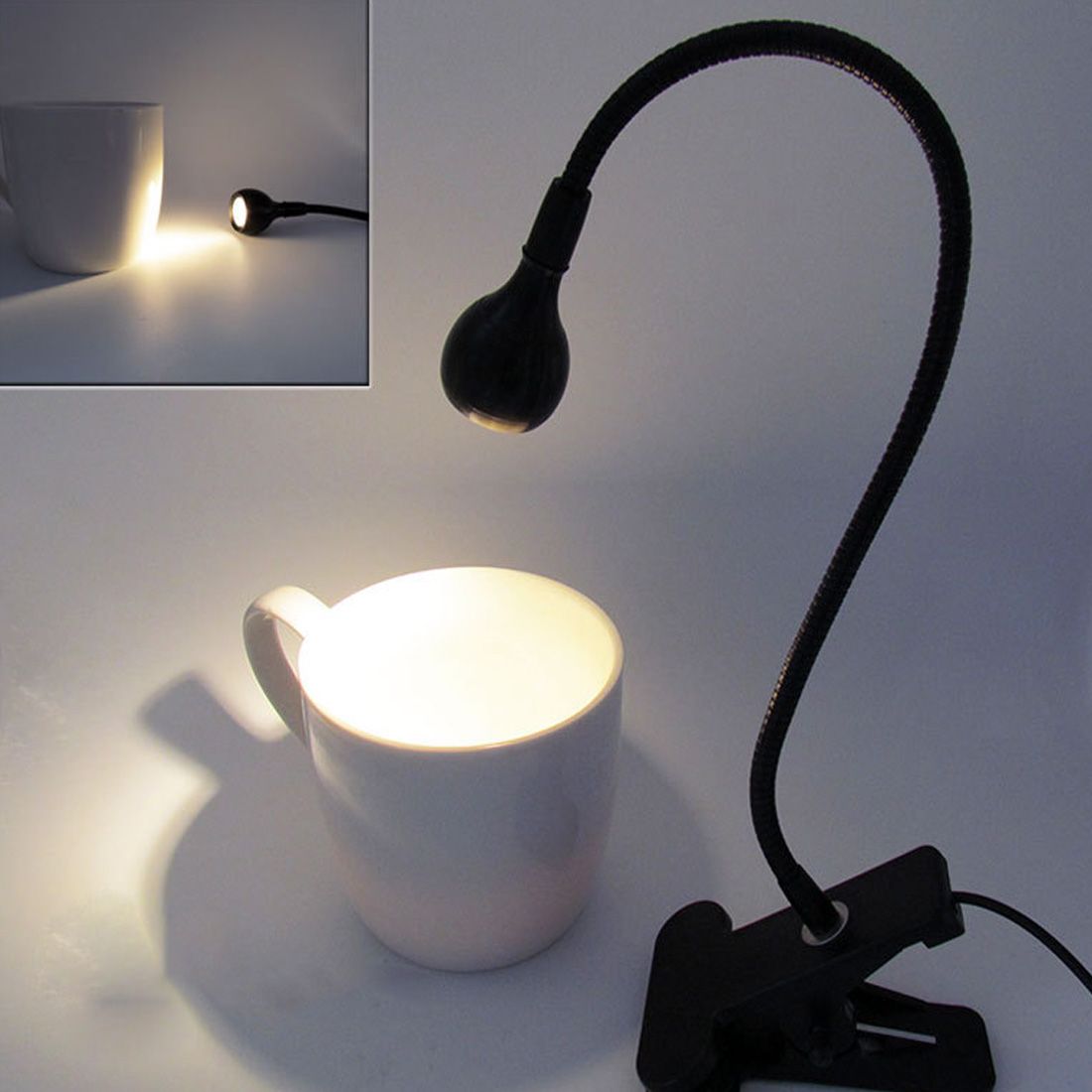 Flexible Led Light Desk Lamp Usb Fan With Clip For Laptop Pc Computer Black Gadgets Low Power Consumption
