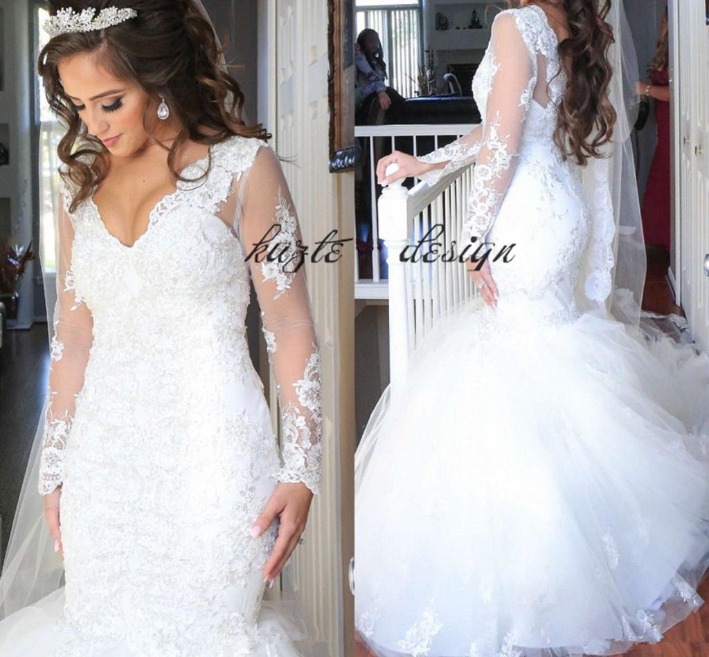 mermaid puffy wedding dress