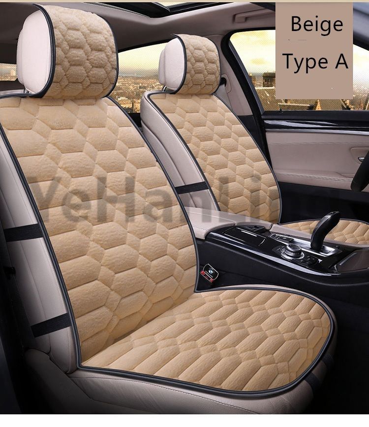 Universal Auto Car Seat Covers Set Faux Fur Cute Interior Accessories Cushion Styling Winter Plush Warm For Automobiles