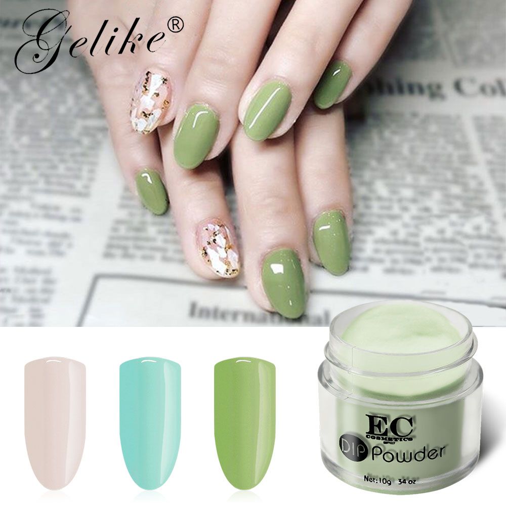 Acrylic Nails Dip Powder Gel Polish Manicure Chrome Dipping Nail Design Diy Natural Acrylic Glitter Colors No Uv Lamp