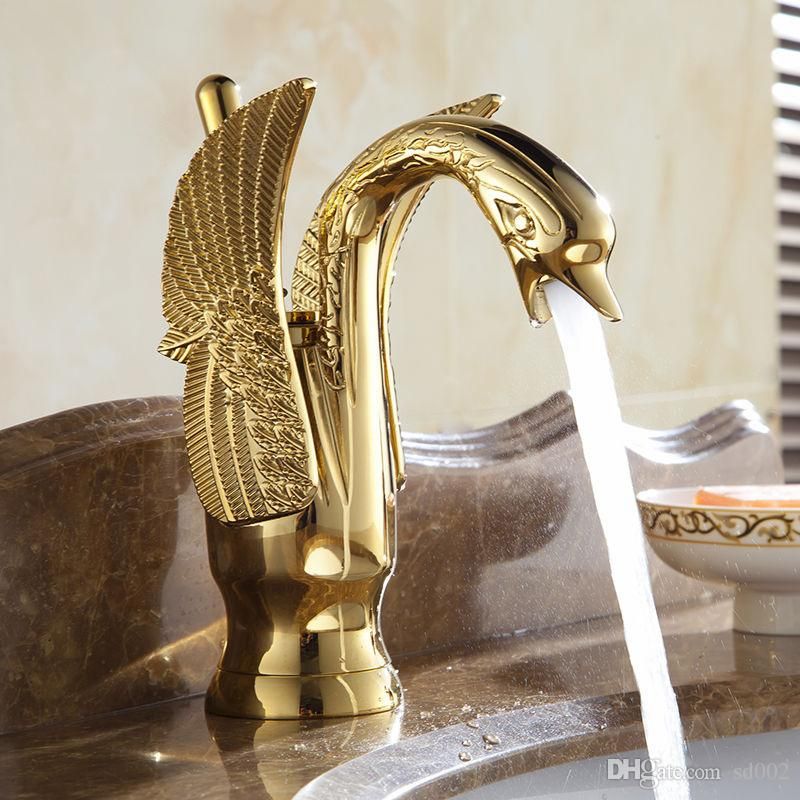 acheter cuivre robinet d'eau totale forme de cygne art style chrome