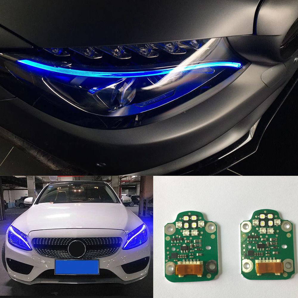 Set Car Headlamp Daytime Running Lights Decode Blue/red LED Lights for