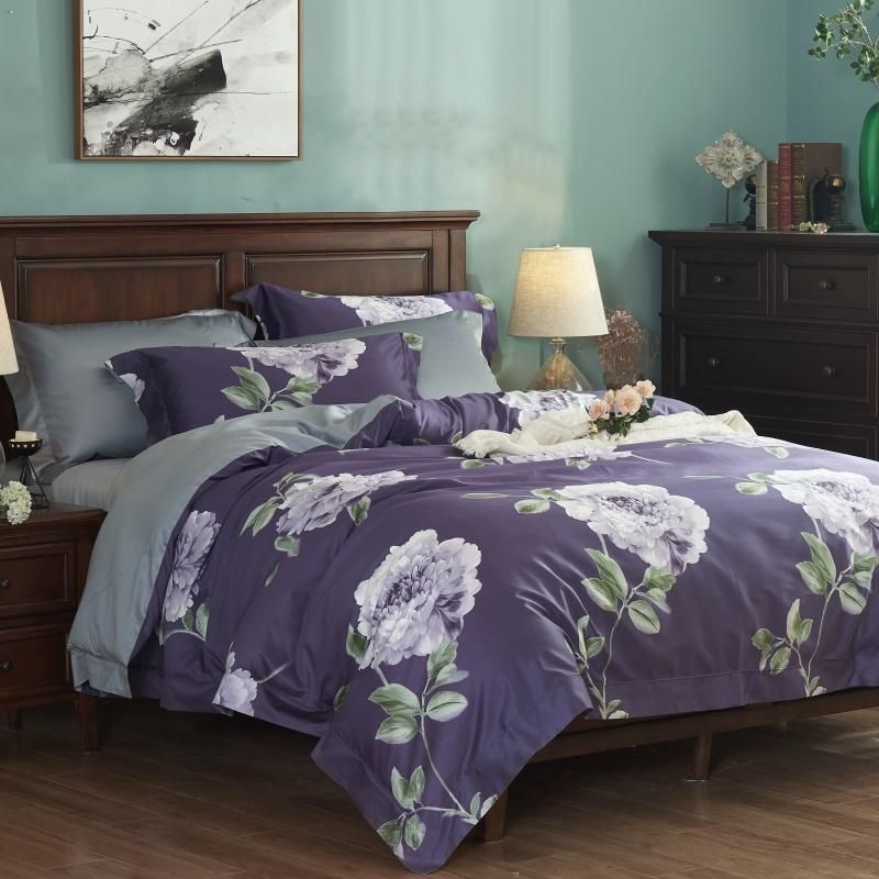European Egyptian Cotton Bed Set King Size Bohemian Bedding Purple European Egyptian Cotton Bed Set King Size Bohemian Bedding Purple Duvet Cover Soft Queen Home Textile Sheet Bedroom Comforters Retro